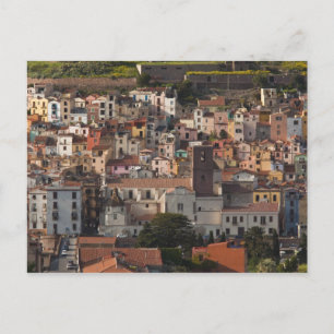 Italië, Sardinië, Bosa. Stadsgezicht met Castello Briefkaart