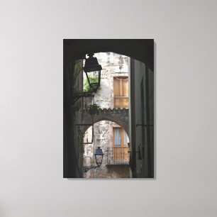 Italië, Sardinië, Bosa. Straatdetail. Canvas Afdruk