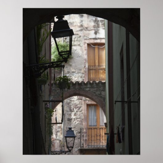 Italië, Sardinië, Bosa. Straatdetails. Poster (Voorkant)