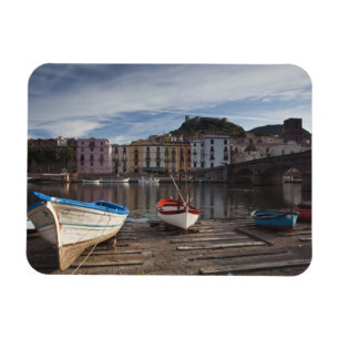 Italië, Sardinië, Bosa. Temo-rivier en Ponte Magneet