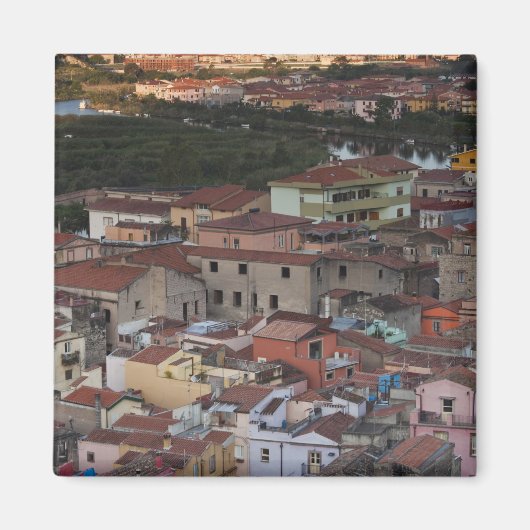 Italië, Sardinië, Bosa. Uitzicht van Castello Magneet (Voorkant)