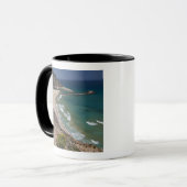 Italië, Sardinië, Buggerru. Buggerru strand en Mok (Voorkant links)