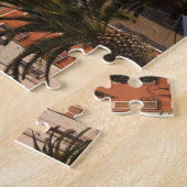 Italië, Sardinië, Cagliari. Gebouwen en palmen Legpuzzel (Zijkant)