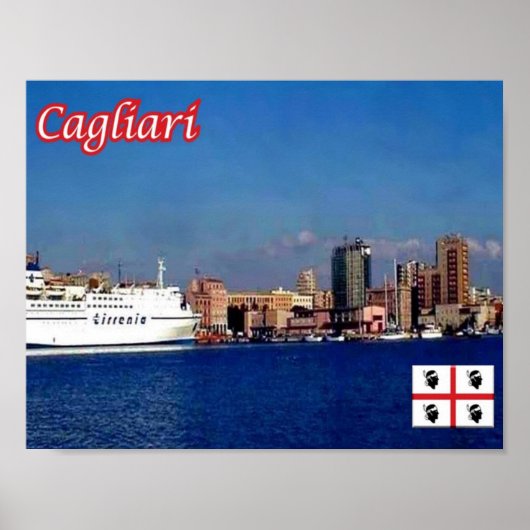 Italië - Sardinië - Cagliari - Harbour - Poster (Voorkant)