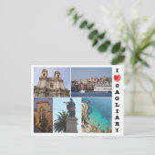 Italië - Sardinië - Cagliari - I Love Briefkaart (Staand voorkant)