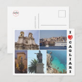 Italië - Sardinië - Cagliari - I Love Briefkaart (Voorkant / Achterkant)