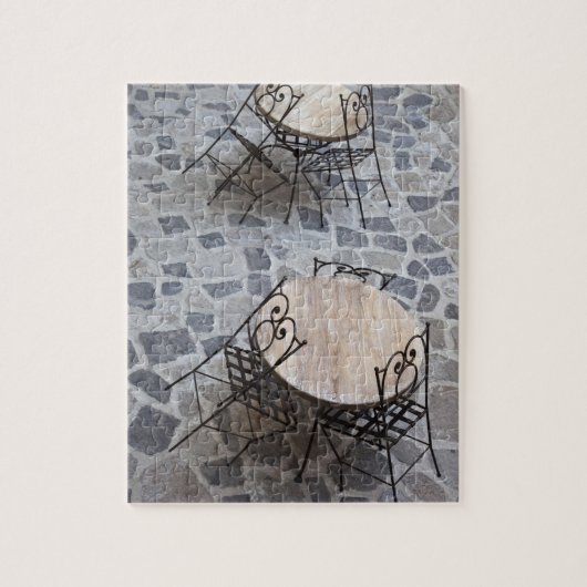 Italië, Sardinië, Castelsardo. Cafétafels. Legpuzzel (Verticaal)