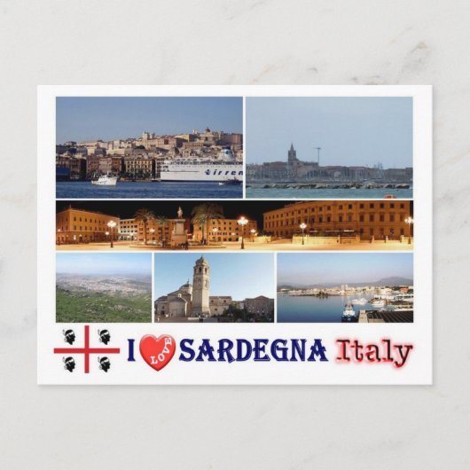 Italië - Sardinië - I Love - Briefkaart (Voorkant)