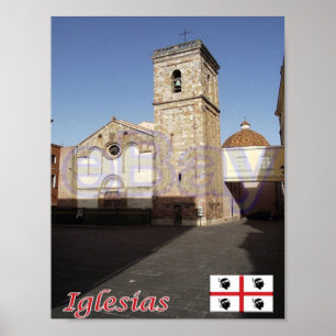 Italië - Sardinië - Iglesias - Cathedraal - Poster