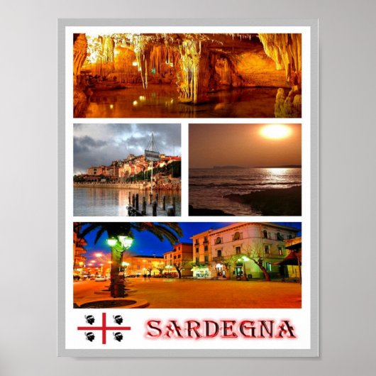 Italië - Sardinië - Mosaic - Poster (Voorkant)
