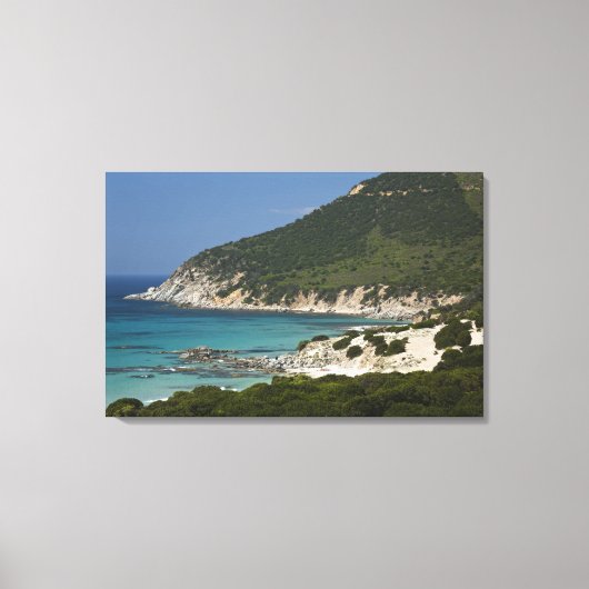 Italië, Sardinië, Solanas. Strand. Canvas Afdruk (Voorkant)