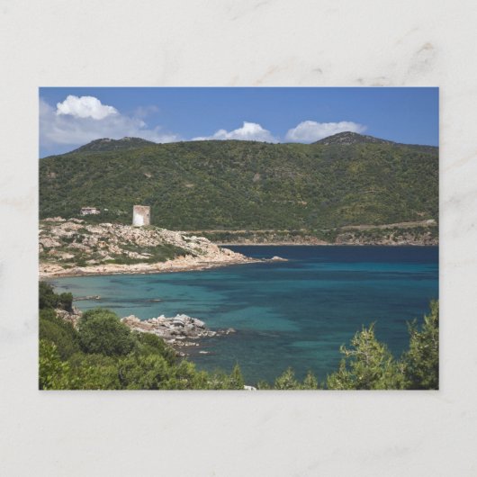 Italië, Sardinië, Teulada. Spaanse toren. Briefkaart (Voorkant)