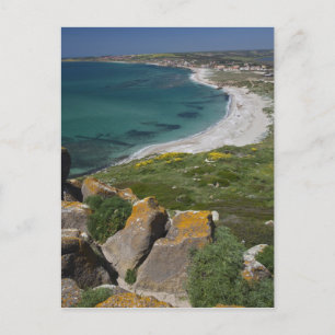 Italië, Sardinië, Tharros. Uitzicht vanaf de Spaan Briefkaart