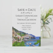 Italië Save the Date, Amalfi kust, Italiaanse brui Kaart (Staand voorkant)