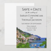 Italië Save the Date, Amalfi kust, Italiaanse brui Kaart (Voorkant / Achterkant)