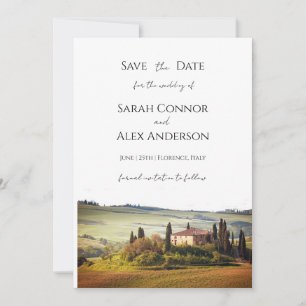 Italië save the date, Toscane bruiloft Kaart