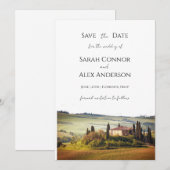 Italië save the date, Toscraanse bruiloft Kaart (Voorkant / Achterkant)