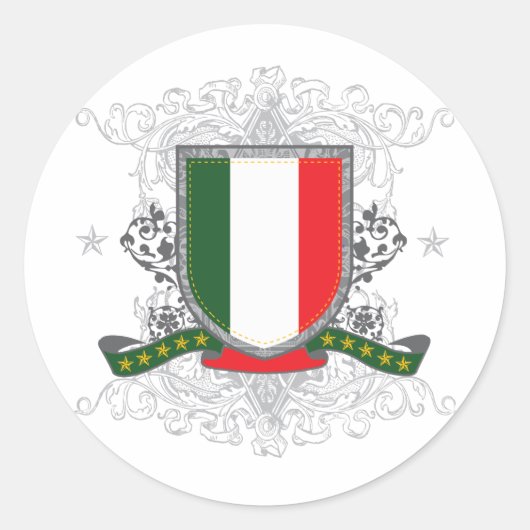 Italië Schild Ronde Sticker (Voorkant)