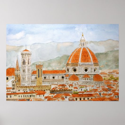 italië schilderij van florence waterverf , duomo s poster (Voorkant)