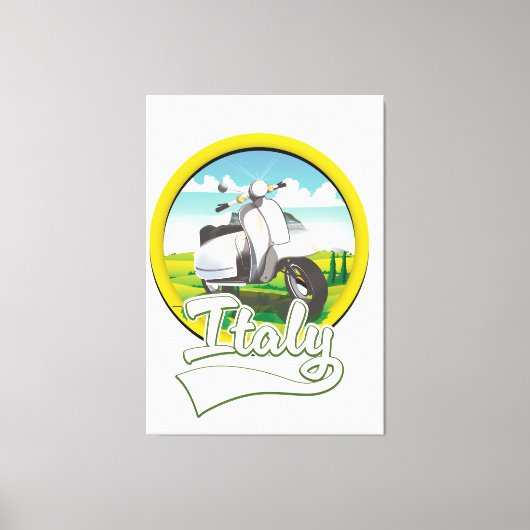 Italië Scooter Reis logo Canvas Afdruk (Voorkant)