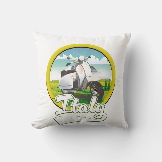 Italië Scooter Reis logo Kussen (Voorkant)