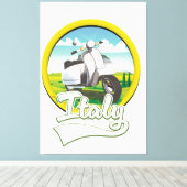 Italië Scooter Reizen logo Canvas Afdruk (Insitu (Houten vloer))