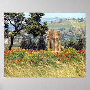 Italië, Sicilië, Agrigento. De ruïnes van de Poster