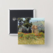 Italië, Sicilië, Agrigento. De ruïnes van de Vierkante Button 5,1 Cm (Voorkant /achterkant)