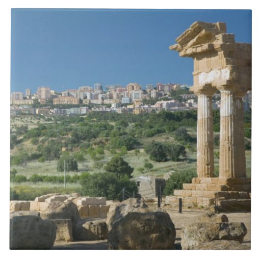 Italië, Sicilië, Agrigento, La Valle dei Templi; Tegeltje (Voorkant)