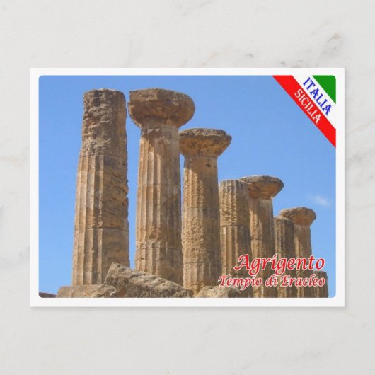 Italië - Sicilië - Agrigento - Tempio di Eracleo - Briefkaart (Voorkant)