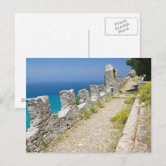 Italië, Sicilië, Cefalu, Cliffside Walkway, La Briefkaart (Voorkant / Achterkant)