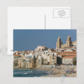 Italië, Sicilië, Cefalu, Uitzicht met Duomo uit Briefkaart (Voorkant / Achterkant)