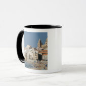 Italië, Sicilië, Cefalu, Uitzicht met Duomo uit Mok (Voorkant links)