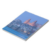 Italië, Sicilië, Cefalu, Uitzicht met Duomo uit Notitieblok (Linkerzijde)