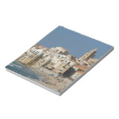 Italië, Sicilië, Cefalu, Uitzicht met Duomo uit Notitieblok (Linkerzijde)