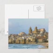 Italië, Sicilië, Cefalu, Uitzicht met Duomo van 2 Briefkaart (Voorkant / Achterkant)