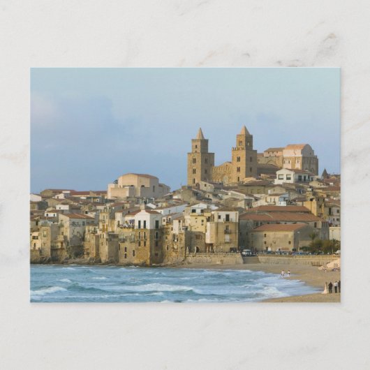 Italië, Sicilië, Cefalu, Uitzicht met Duomo van 2 Briefkaart (Voorkant)