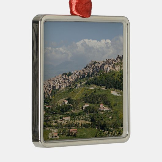 Italië, Sicilië, Enna, Calascibetta, Morning Uitzi Metalen Ornament (Rechts)