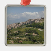 Italië, Sicilië, Enna, Calascibetta, Morning Uitzi Metalen Ornament (Voorkant)