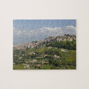 Italië, Sicilië, Enna, Calascibetta, ochtendbeeld Legpuzzel