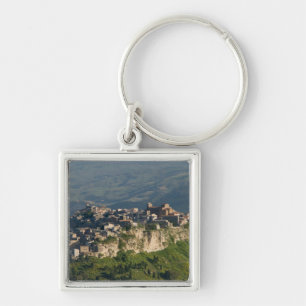 Italië, Sicilië, Enna, Calascibetta, ochtendbeeld Sleutelhanger