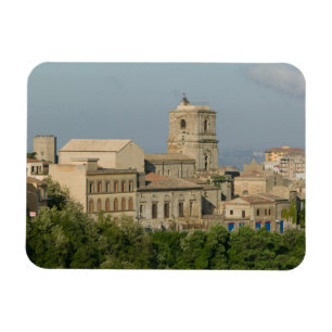 Italië, Sicilië, Enna, Stadsgezicht vanuit Rocca d Magneet
