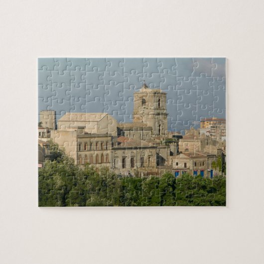 Italië, Sicilië, Enna, Uitzicht van de stad Rocca Legpuzzel (Horizontaal)
