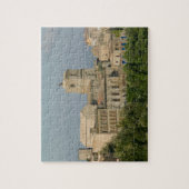 Italië, Sicilië, Enna, Uitzicht van de stad Rocca Legpuzzel (Verticaal)