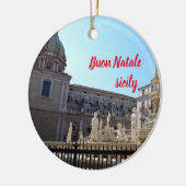 Italië: Sicilië kerstversiering met Panoramiek Keramisch Ornament (Links)