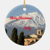 Italië: Sicilië kerstversiering met Panoramiek Keramisch Ornament (Achterkant)