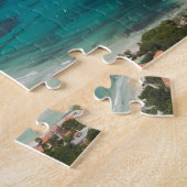 Italië, Sicilië, Mondello, Uitzicht van het strand Legpuzzel (Zijkant)