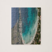 Italië, Sicilië, Mondello, Uitzicht van het strand Legpuzzel (Verticaal)