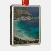 Italië, Sicilië, Mondello, Uitzicht van het strand Metalen Ornament (Rechts)