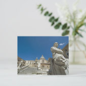 Italië, Sicilië, Palermo, fontein met buste en Briefkaart (Staand voorkant)